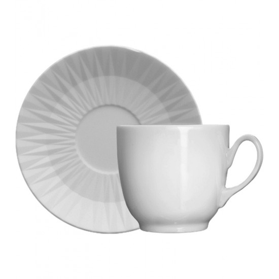 Xicara Para Café 75ml Com Pires Diamante Porcelana Germer
